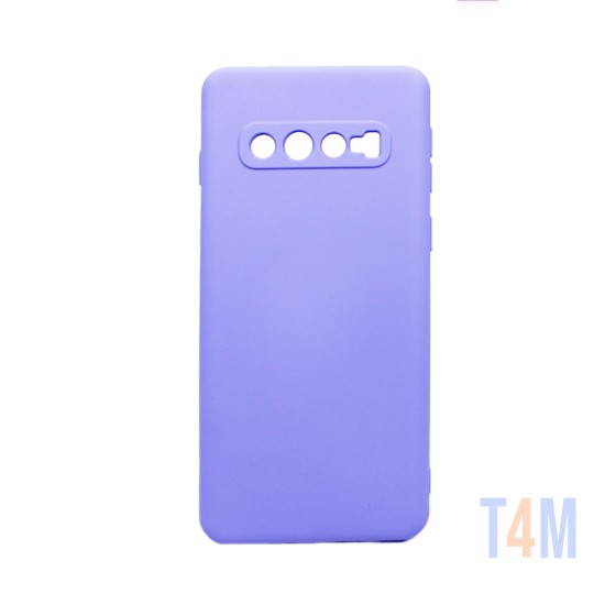 Capa de Silicone com Moldura de Câmera para Samsung Galaxy S10 Roxo